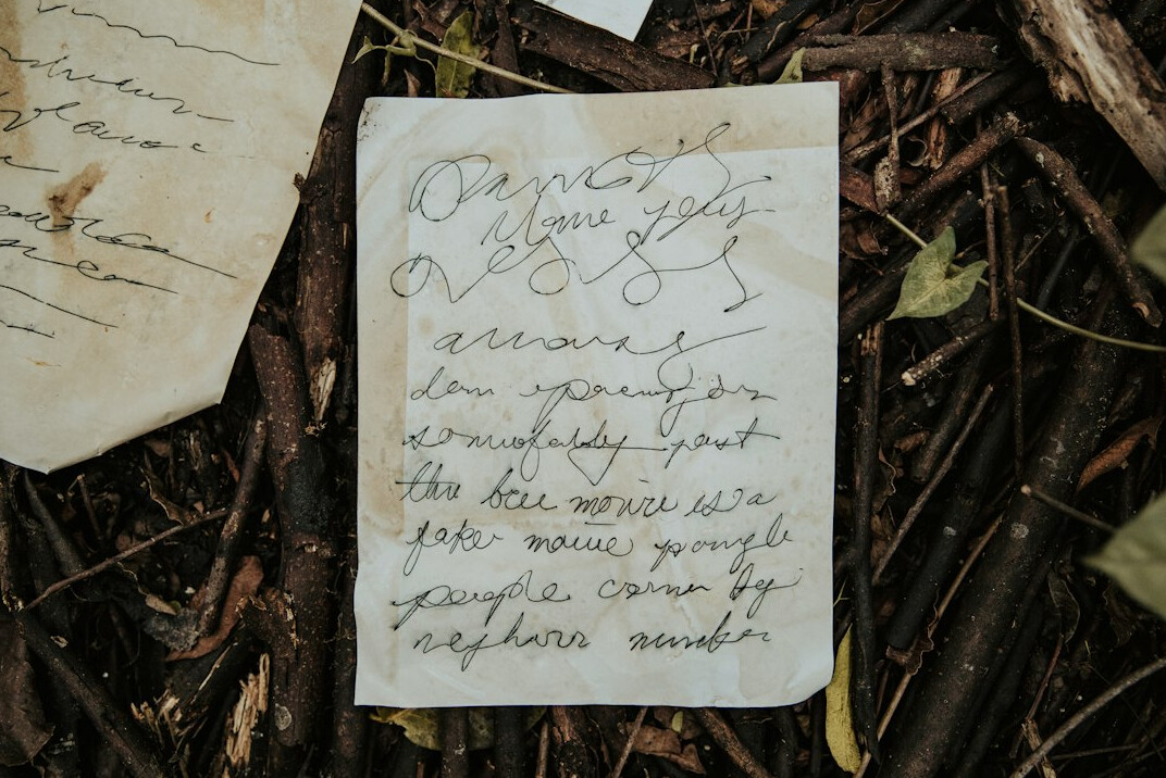 Close-up of an aged parchment manuscript with handwriting