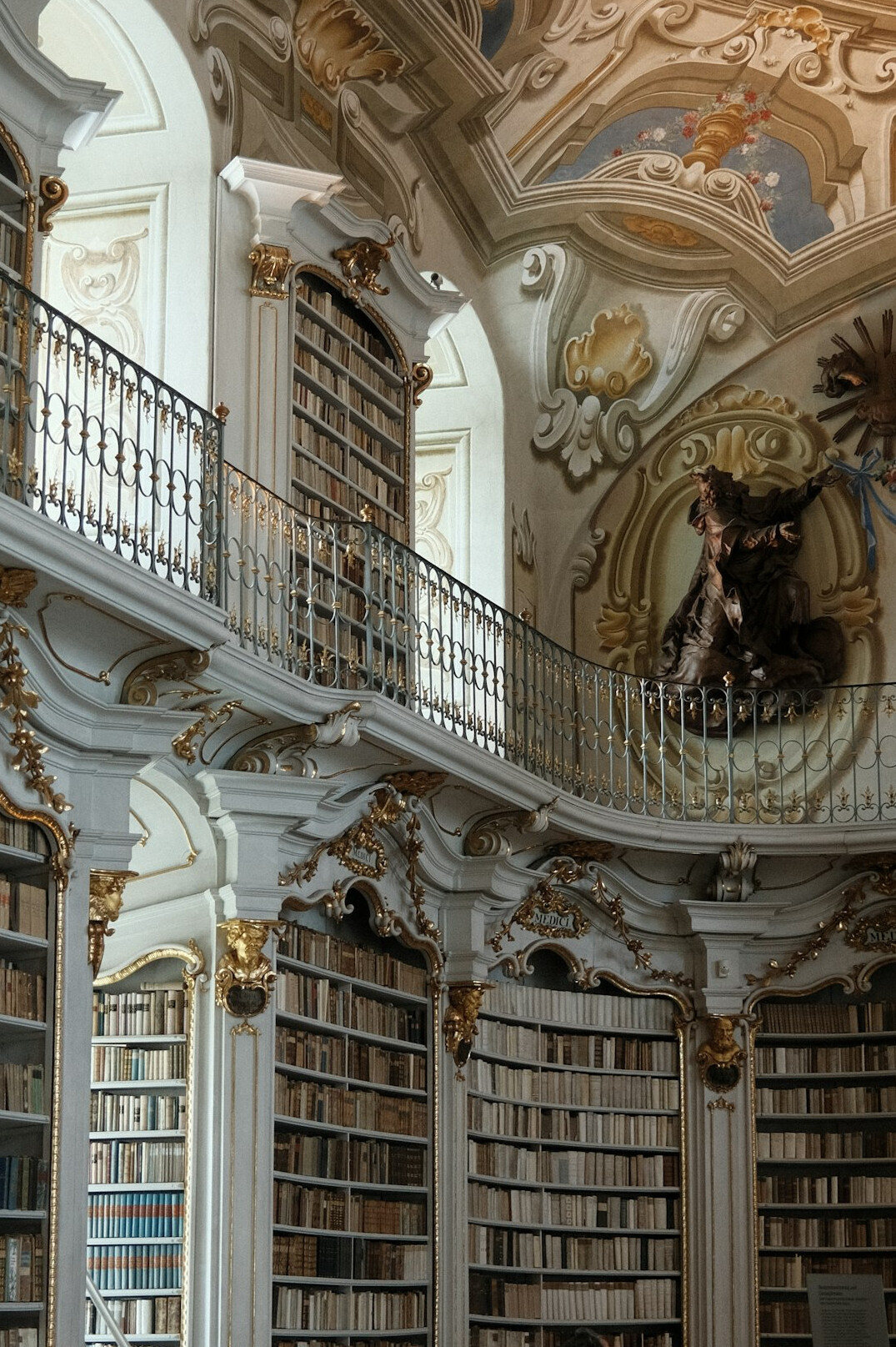 Ornate entrance of a historical library reading room