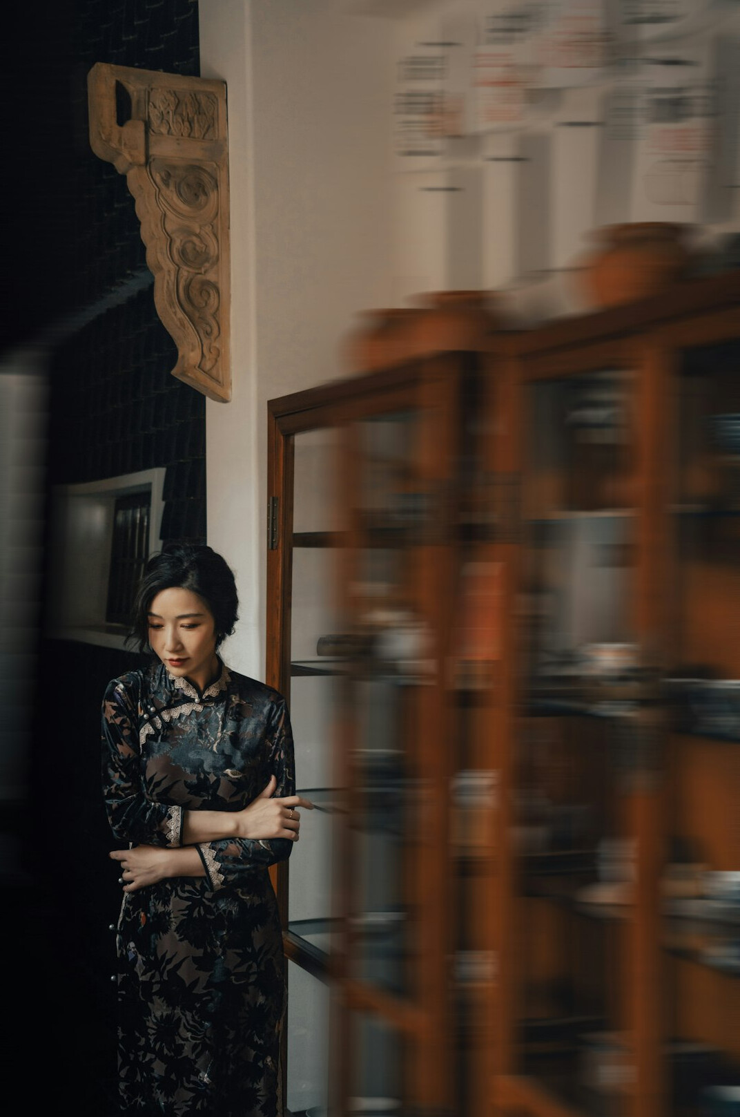 Studio portrait of a female museum curator